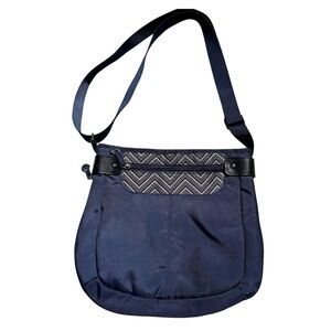 Travelon Navy Crossbody Bag with Geometric Accent Antitheft